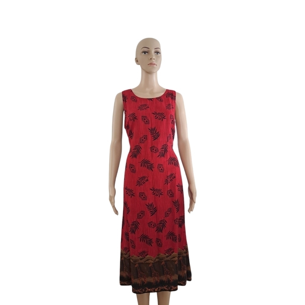 Tradition 2 Pc vintage safari print dress and short-sleeved shirt set Jungle Set - Picture 4 of 16